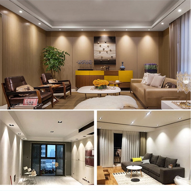 LED COB Downlight Dimmable Led Spotlight Ceiling Lamp 7W-18W Recessed 220V 110V Single DouBle Square Led Spot Light