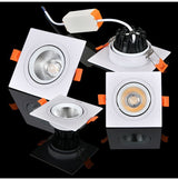 LED COB Downlight Dimmable Led Spotlight Ceiling Lamp 7W-18W Recessed 220V 110V Single DouBle Square Led Spot Light