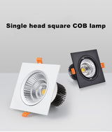 LED COB Downlight Dimmable Led Spotlight Ceiling Lamp 7W-18W Recessed 220V 110V Single DouBle Square Led Spot Light