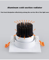 LED COB Downlight Dimmable Led Spotlight Ceiling Lamp 7W-18W Recessed 220V 110V Single DouBle Square Led Spot Light