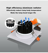 LED COB Downlight Dimmable Led Spotlight Ceiling Lamp 7W-18W Recessed 220V 110V Single DouBle Square Led Spot Light