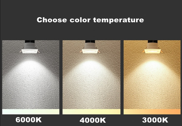 LED COB Downlight Dimmable Led Spotlight Ceiling Lamp 7W-18W Recessed 220V 110V Single DouBle Square Led Spot Light