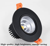 Dimmable Recessed LED Downlights 7W 9W 12W COB LED Lights AC220V 230V Ceiling Spot Kitchen Lamps Indoor Hotel Lighting