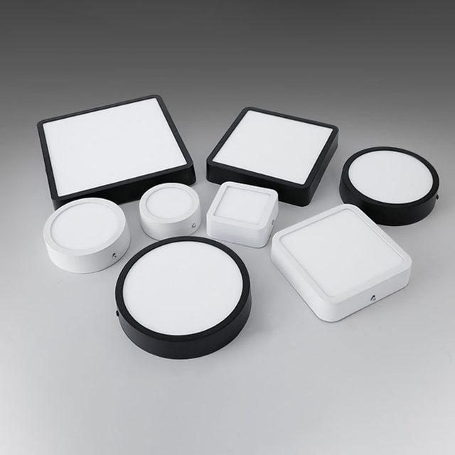 Round Square LED Panel Light Ceiling Lamps 6W/9W/12W/18W/24W Surface Mounted AC86-265V LED Downlights Home Decors Indoor Lighting