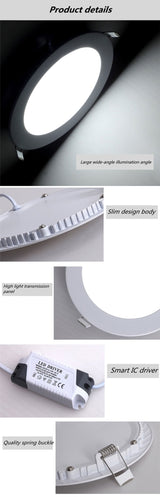 LED Panel Light 3W 4W 6W 9W 12W 15W 18W Recessed Ceiling LED Downlight Indoor lighting Spot Light Slim design home renovation