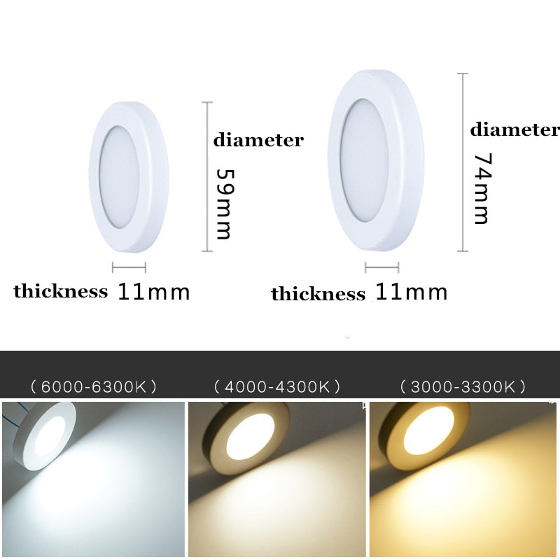 LED Downlight Mini Surface Mounted 220V 240V 5W 7W Panel Spot Light Ultra thin Indoor Lighting Home Kitchen Cabinet Lamp