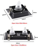 Square Ring Led Ceiling Downlights Recessed Adjustable GU10 MR16 Bulb Socket Base Spot Lamps Holder Frame Bracket Fitting