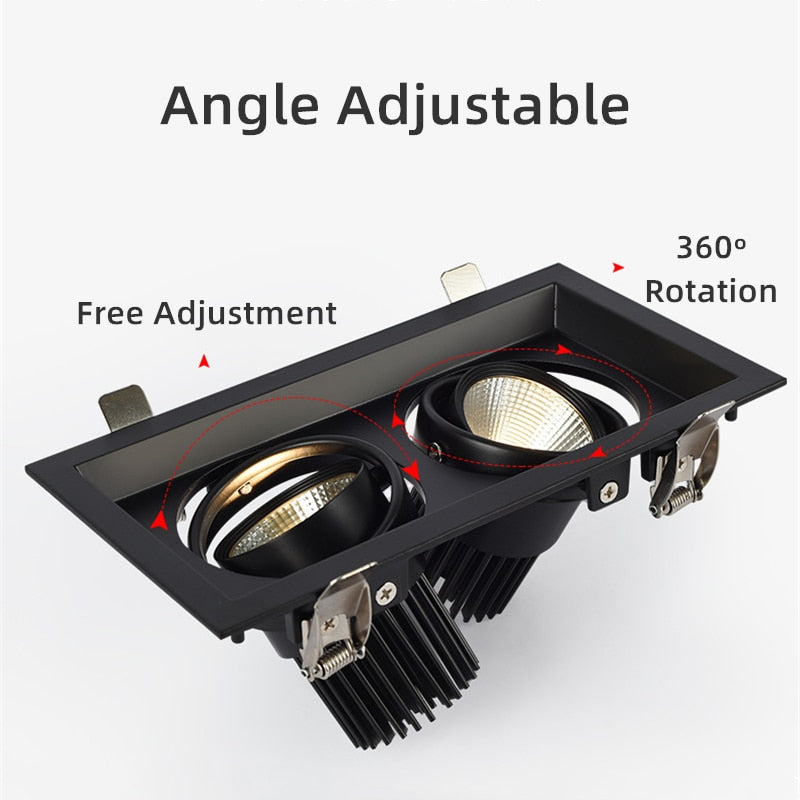 Square Ring Led Ceiling Downlights Recessed Adjustable GU10 MR16 Bulb Socket Base Spot Lamps Holder Frame Bracket Fitting