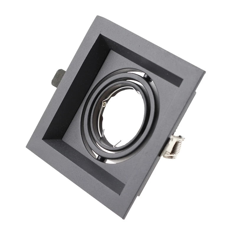 Square Ring Led Ceiling Downlights Recessed Adjustable GU10 MR16 Bulb Socket Base Spot Lamps Holder Frame Bracket Fitting