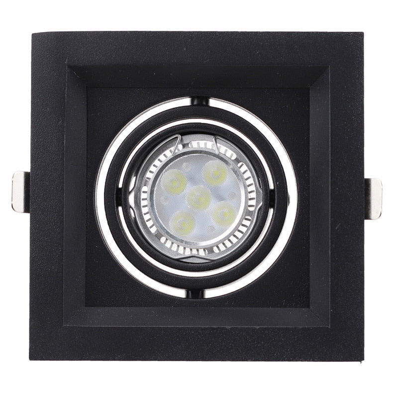 Square Ring Led Ceiling Downlights Recessed Adjustable GU10 MR16 Bulb Socket Base Spot Lamps Holder Frame Bracket Fitting