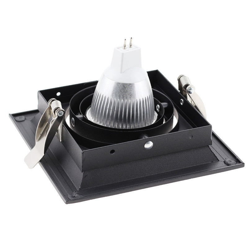 Square Ring Led Ceiling Downlights Recessed Adjustable GU10 MR16 Bulb Socket Base Spot Lamps Holder Frame Bracket Fitting