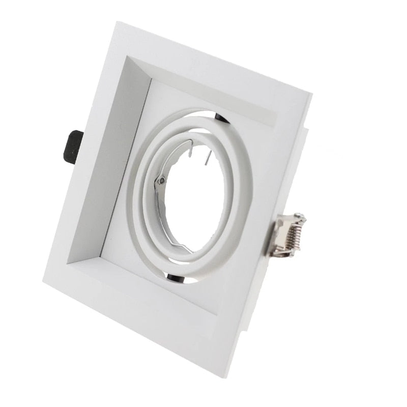 Square Ring Led Ceiling Downlights Recessed Adjustable GU10 MR16 Bulb Socket Base Spot Lamps Holder Frame Bracket Fitting