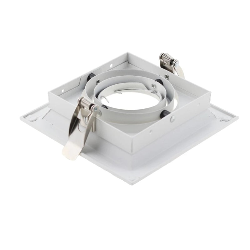 Square Ring Led Ceiling Downlights Recessed Adjustable GU10 MR16 Bulb Socket Base Spot Lamps Holder Frame Bracket Fitting