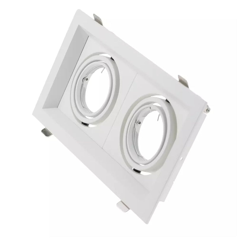 Square Ring Led Ceiling Downlights Recessed Adjustable GU10 MR16 Bulb Socket Base Spot Lamps Holder Frame Bracket Fitting