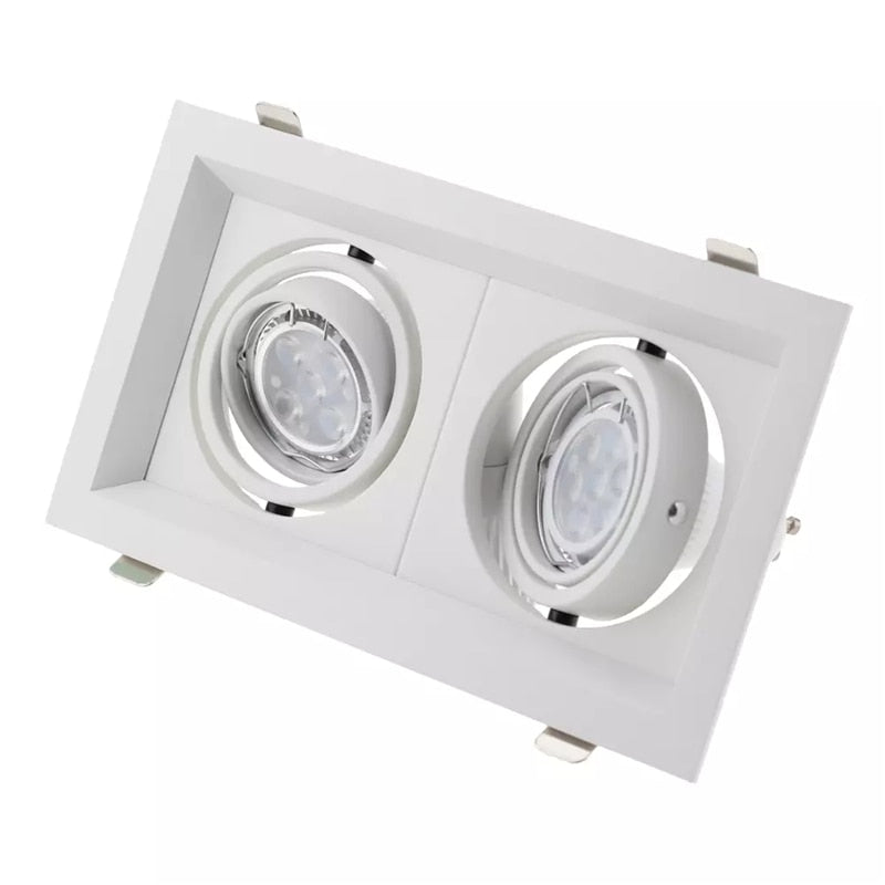 Square Ring Led Ceiling Downlights Recessed Adjustable GU10 MR16 Bulb Socket Base Spot Lamps Holder Frame Bracket Fitting