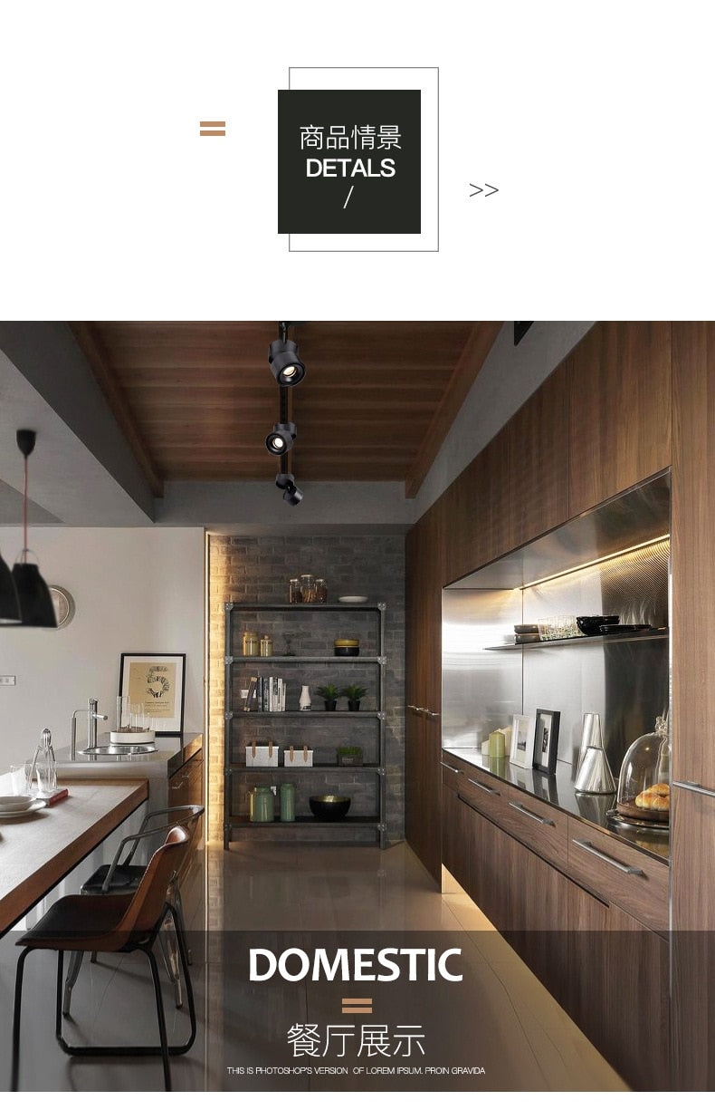 LED Lights 360° Rotating Ceiling Lamp Golden Track Light led Downlight Surface Spotlight Indoor Lighting Living Room Spot Light