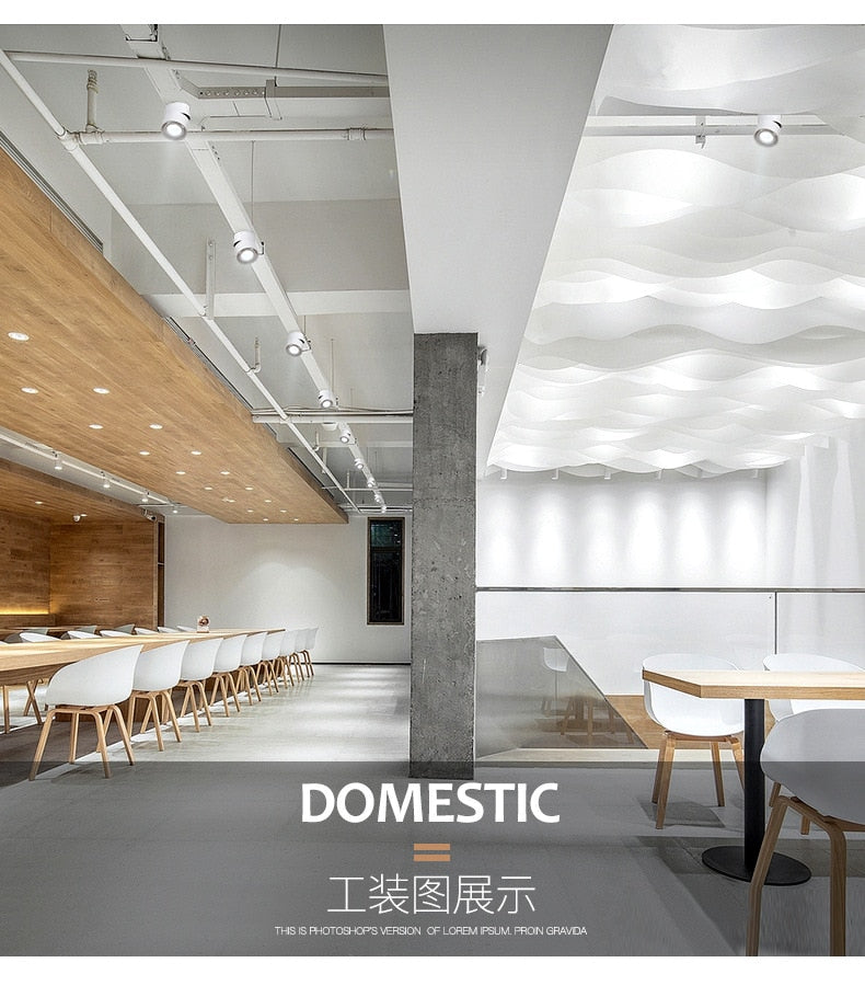 LED Lights 360° Rotating Ceiling Lamp Golden Track Light led Downlight Surface Spotlight Indoor Lighting Living Room Spot Light