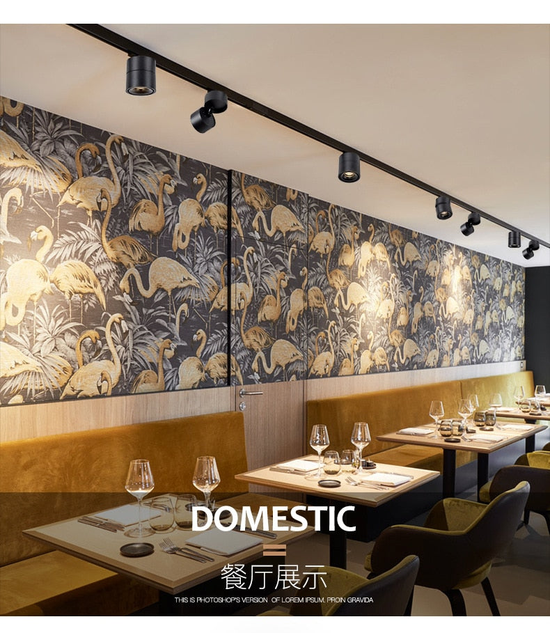 LED Lights 360° Rotating Ceiling Lamp Golden Track Light led Downlight Surface Spotlight Indoor Lighting Living Room Spot Light