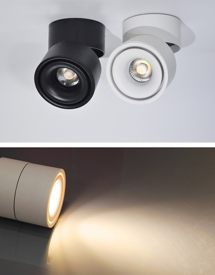 LED Lights 360° Rotating Ceiling Lamp Golden Track Light led Downlight Surface Spotlight Indoor Lighting Living Room Spot Light