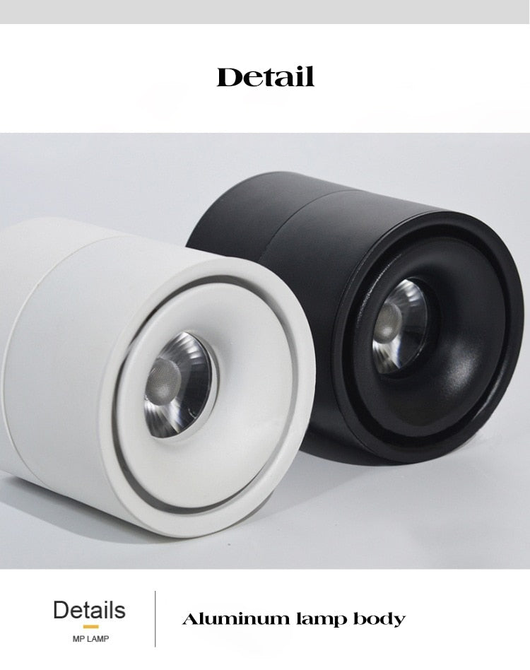 LED Lights 360° Rotating Ceiling Lamp Golden Track Light led Downlight Surface Spotlight Indoor Lighting Living Room Spot Light