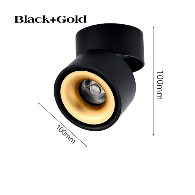 LED Lights 360° Rotating Ceiling Lamp Golden Track Light led Downlight Surface Spotlight Indoor Lighting Living Room Spot Light