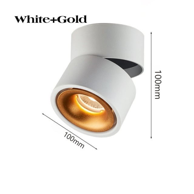 LED Lights 360° Rotating Ceiling Lamp Golden Track Light led Downlight Surface Spotlight Indoor Lighting Living Room Spot Light