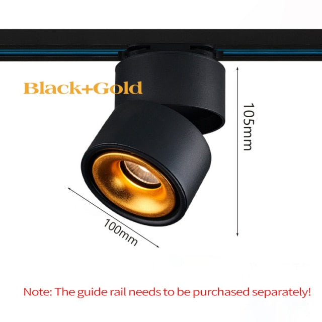 LED Lights 360° Rotating Ceiling Lamp Golden Track Light led Downlight Surface Spotlight Indoor Lighting Living Room Spot Light