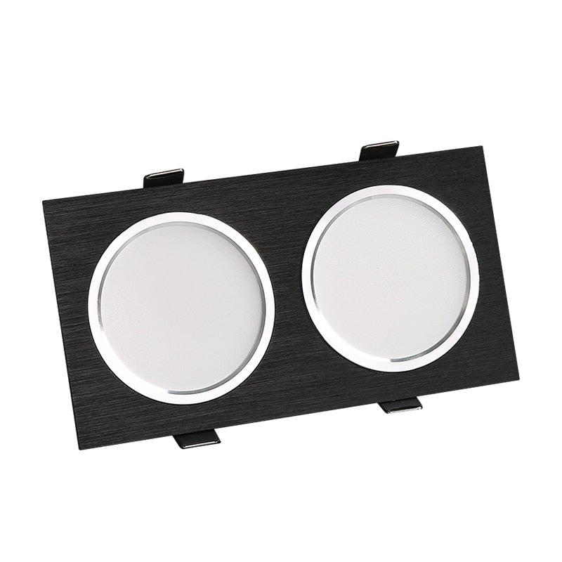 LED Downlight Dimmable Panel Led Light 110V 220V Led Spot 2x15W Grille Light 3000K 4000K 6000K