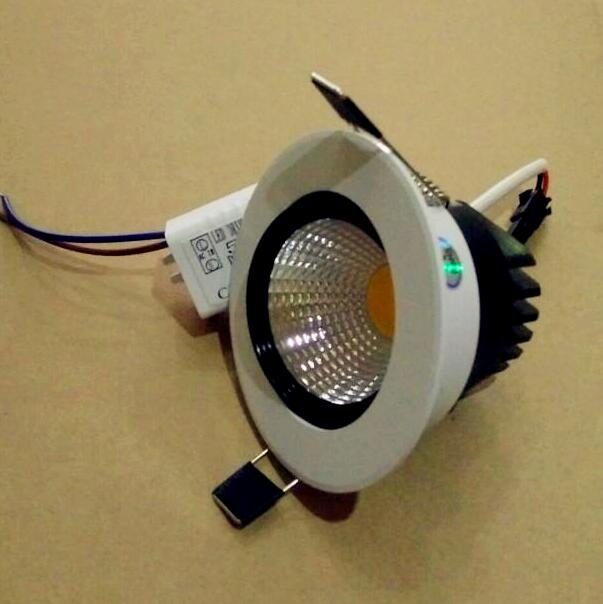 Round Recessed LED Downlight 100-240V COB LED Spot Lamp 5W Angle Adjustable Ceiling Downlight for Home/Office