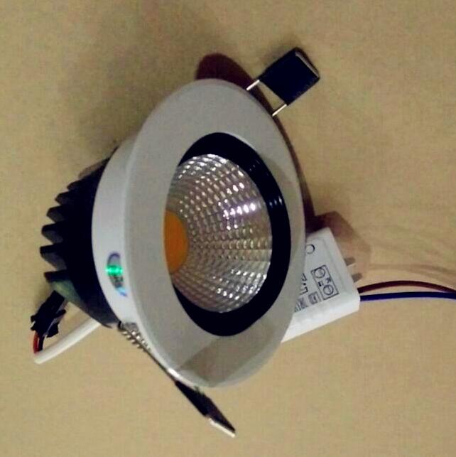 Round Recessed LED Downlight 100-240V COB LED Spot Lamp 5W Angle Adjustable Ceiling Downlight for Home/Office