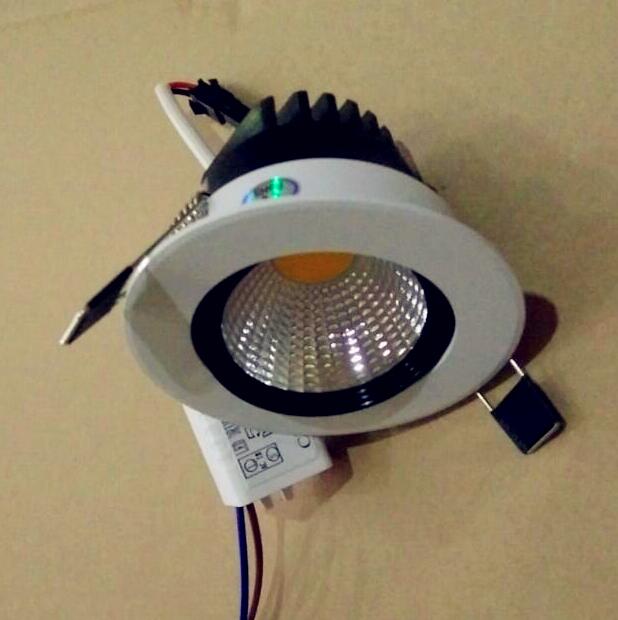 Round Recessed LED Downlight 100-240V COB LED Spot Lamp 5W Angle Adjustable Ceiling Downlight for Home/Office