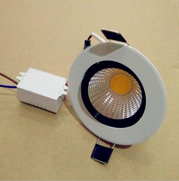 Round Recessed LED Downlight 100-240V COB LED Spot Lamp 5W Angle Adjustable Ceiling Downlight for Home/Office