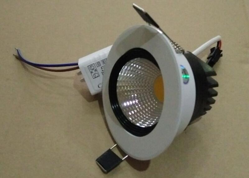Round Recessed LED Downlight 100-240V COB LED Spot Lamp 5W Angle Adjustable Ceiling Downlight for Home/Office