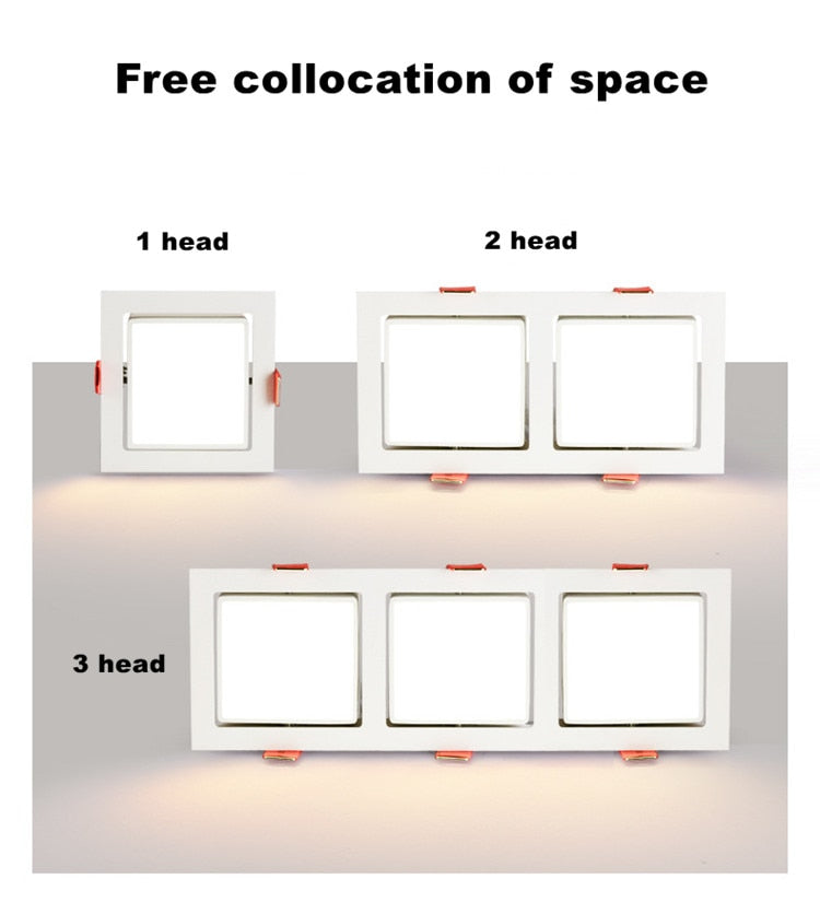 ACETIDE LED Ceiling downlight Angle Adjust 60degree Recessed led Downlight 7W 14W Ceiling Spot Light fixture 3000K--6000K 220V