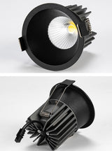 Round dimmable LED COB spotlight ceiling light AC85-265V 10W 15W aluminum recessed downlight indoor lighting
