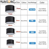 LED Ceiling surface mounted downlight 3W 5W 7W 9W 12W AC86V~220V LED ceiling lamp round ultra-thin spotlight indoor lighting