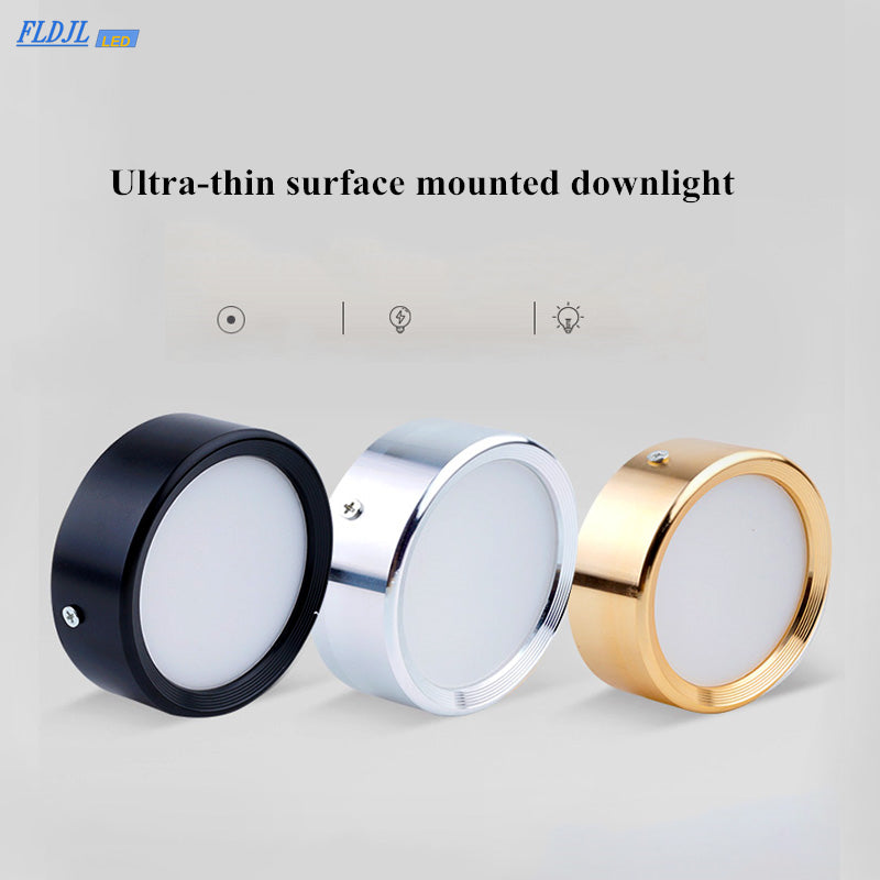 LED Ceiling surface mounted downlight 3W 5W 7W 9W 12W AC86V~220V LED ceiling lamp round ultra-thin spotlight indoor lighting