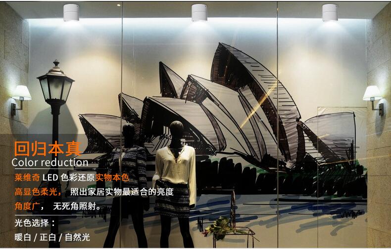 Surface Mounted 15W 20W COB LED Dimmable Adjustable Recessed Ceiling Lamps Indoor Spot Downlights Black/White Body Free Shipping