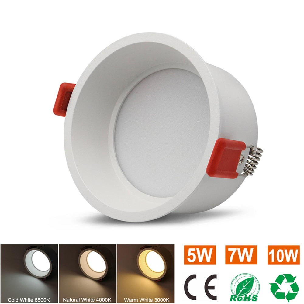 Anti-Glare LED Downlight Recessed 5W 7W 10W LED Spot Light Ceiling Lamp AC85-265V Bedroom Cafe Indoor Decoration LED Light D30