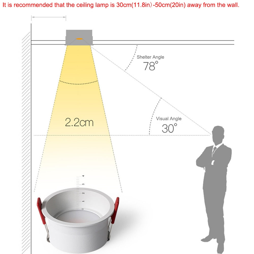 Anti-Glare LED Downlight Recessed 5W 7W 10W LED Spot Light Ceiling Lamp AC85-265V Bedroom Cafe Indoor Decoration LED Light D30