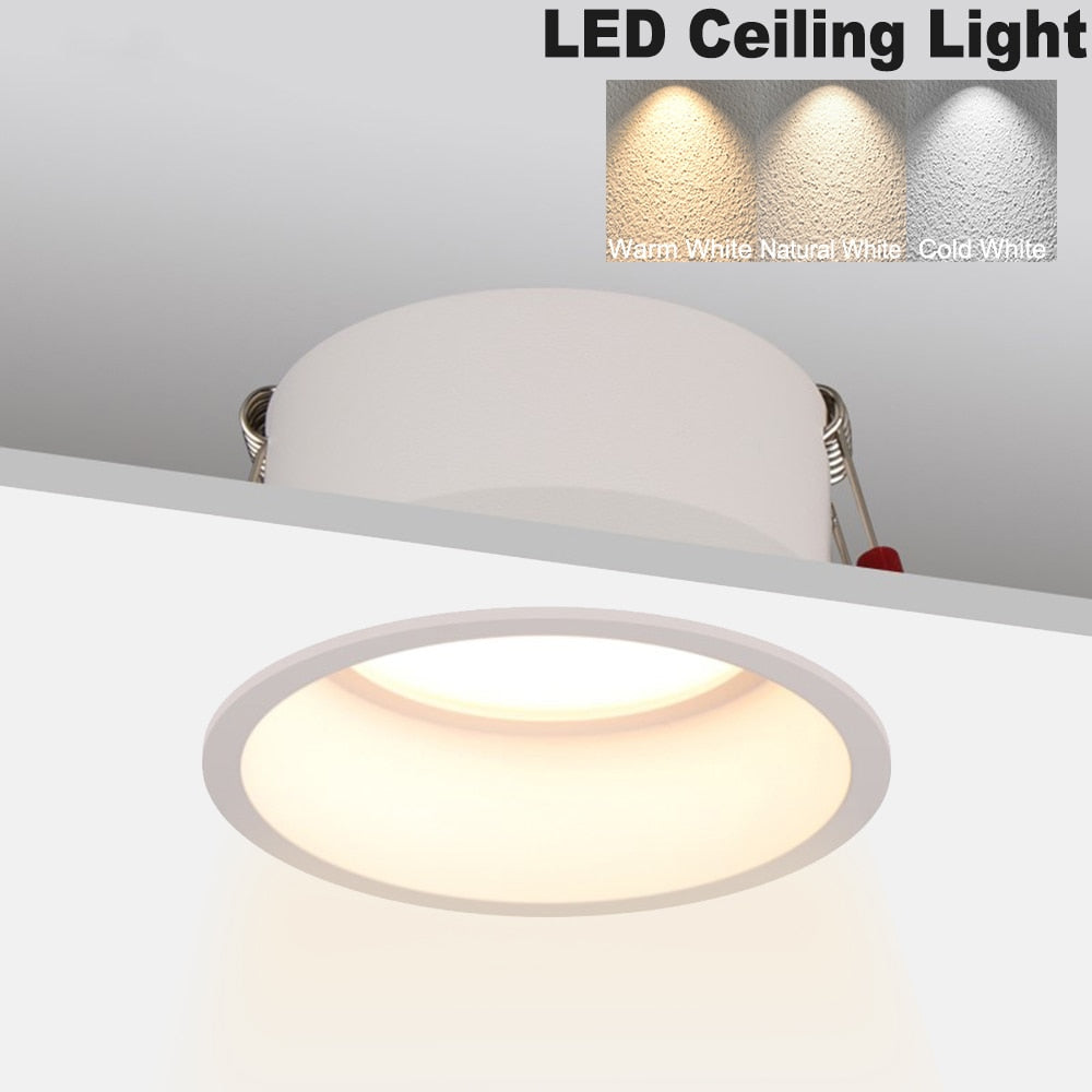 Anti-Glare LED Downlight Recessed 5W 7W 10W LED Spot Light Ceiling Lamp AC85-265V Bedroom Cafe Indoor Decoration LED Light D30