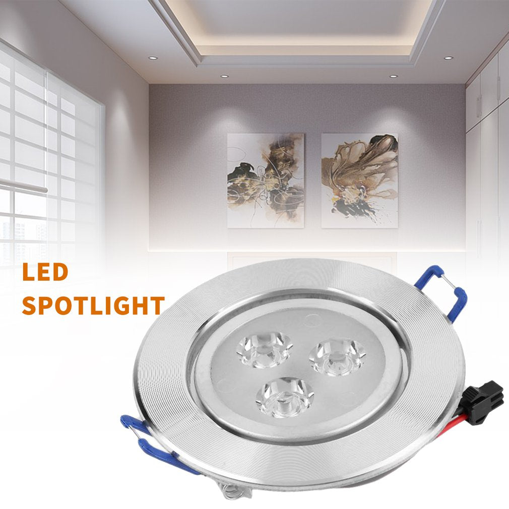 New Silver 3W LED Optimized Design Recessed Ceiling Downlight Spot Lamp Bulb Light W/ Driver Anti-Rust And Anti-Corrosion Metal