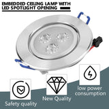 New Silver 3W LED Optimized Design Recessed Ceiling Downlight Spot Lamp Bulb Light W/ Driver Anti-Rust And Anti-Corrosion Metal