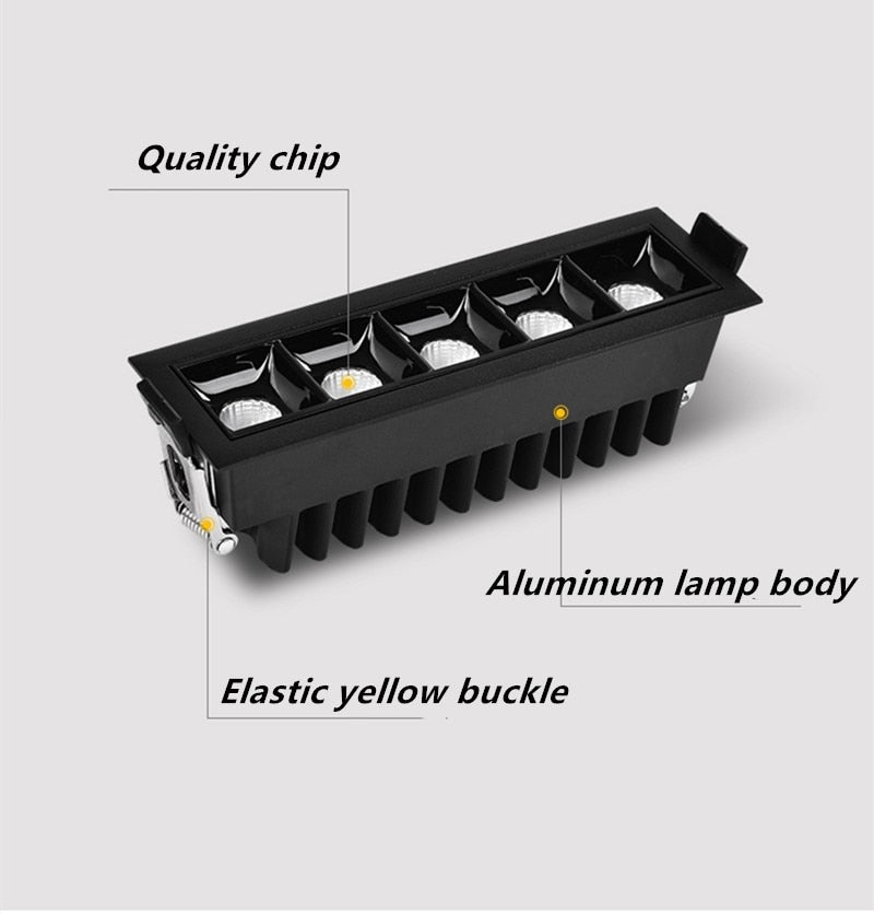Dimmable LED Downlight Spot Light Indoor Recessed Lighting Linear bar Laser Blade Ceiling Line Lamp 2W/4W/6W/10W/20W/30W 