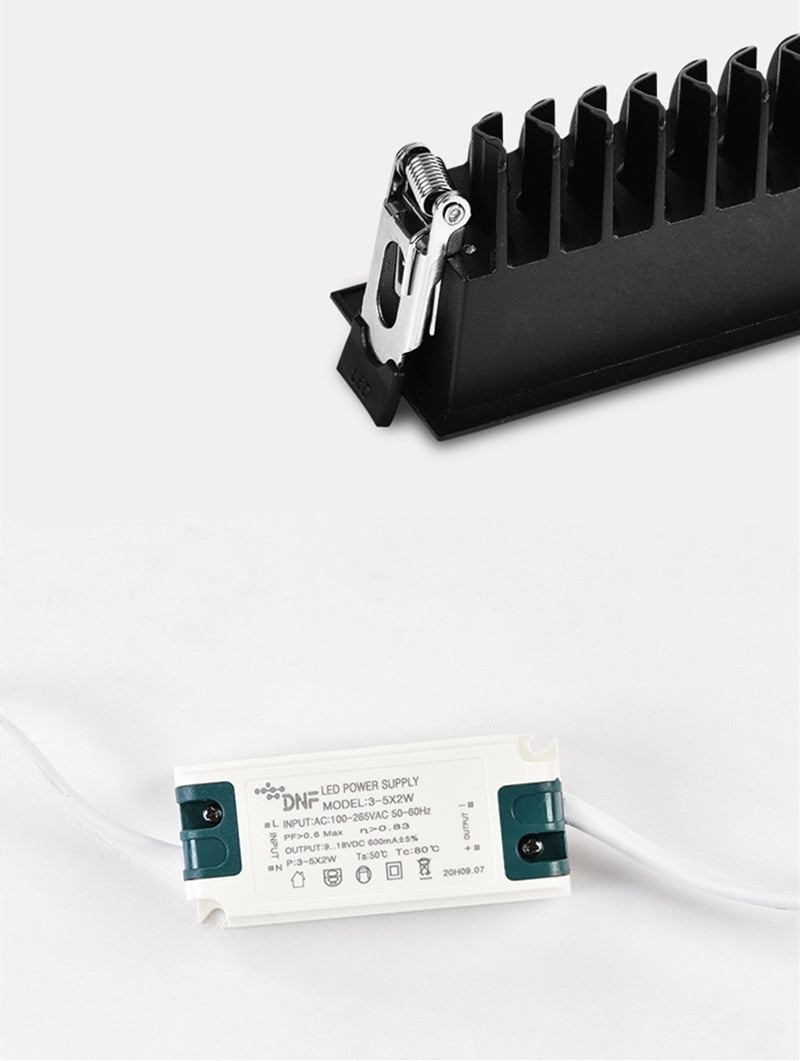 Dimmable LED Downlight Spot Light Indoor Recessed Lighting Linear bar Laser Blade Ceiling Line Lamp 2W/4W/6W/10W/20W/30W 