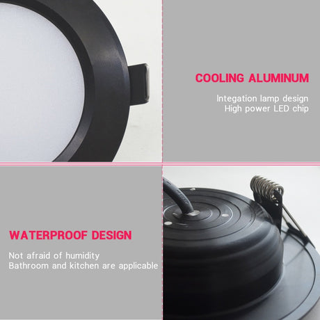 LED Downlight Waterproof IP65 3W 5W 7W 9W 12W 15W Warm Natural Cold White Spot Lamp AC 220V 230V 240V Indoor Lighting