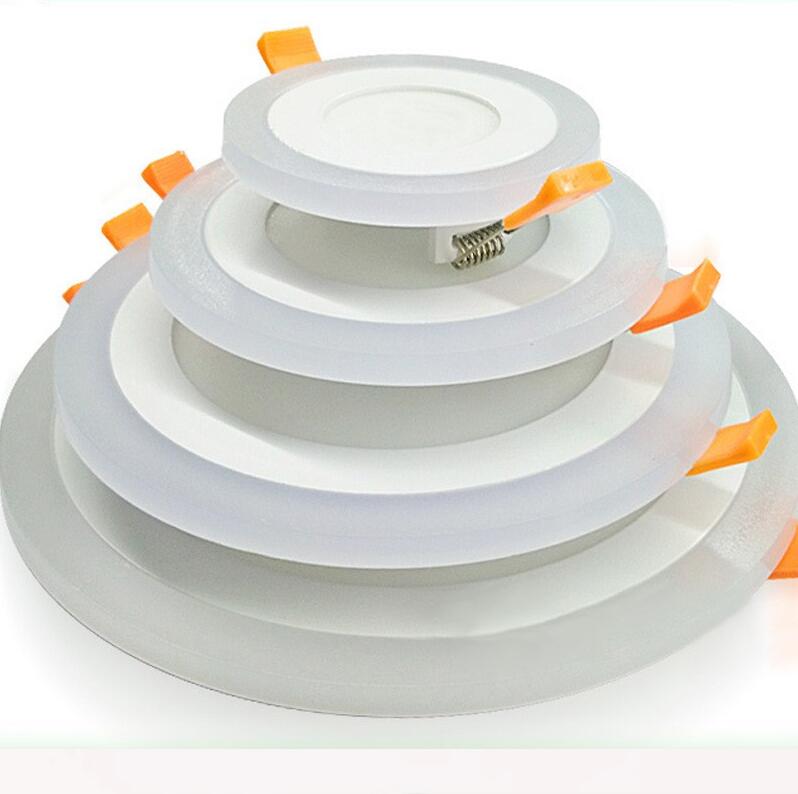 LED Downlight Round 6W - 24W 3 Model LED Lamp Double Color Panel Light RGB &amp; white Ceiling Recessed with Remote Control