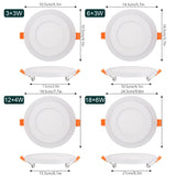 LED Downlight Round 6W - 24W 3 Model LED Lamp Double Color Panel Light RGB &amp; white Ceiling Recessed with Remote Control