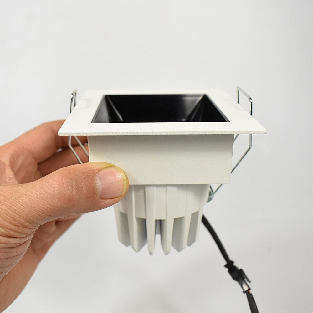 Square Black Anti-dazzling Screen 10W 12W Downlight Spot LED 15 Beam Interior Lighting Perfect for Home Office