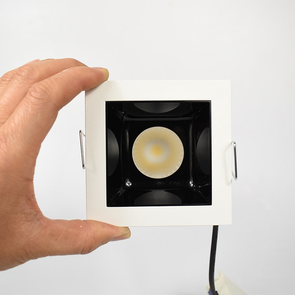 Square Black Anti-dazzling Screen 10W 12W Downlight Spot LED 15 Beam Interior Lighting Perfect for Home Office